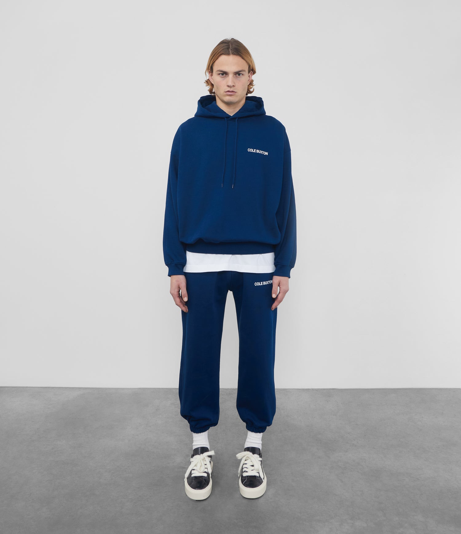 Cole Buxton | Sportswear Hoodie | Mens | Cotton | Navy Blue