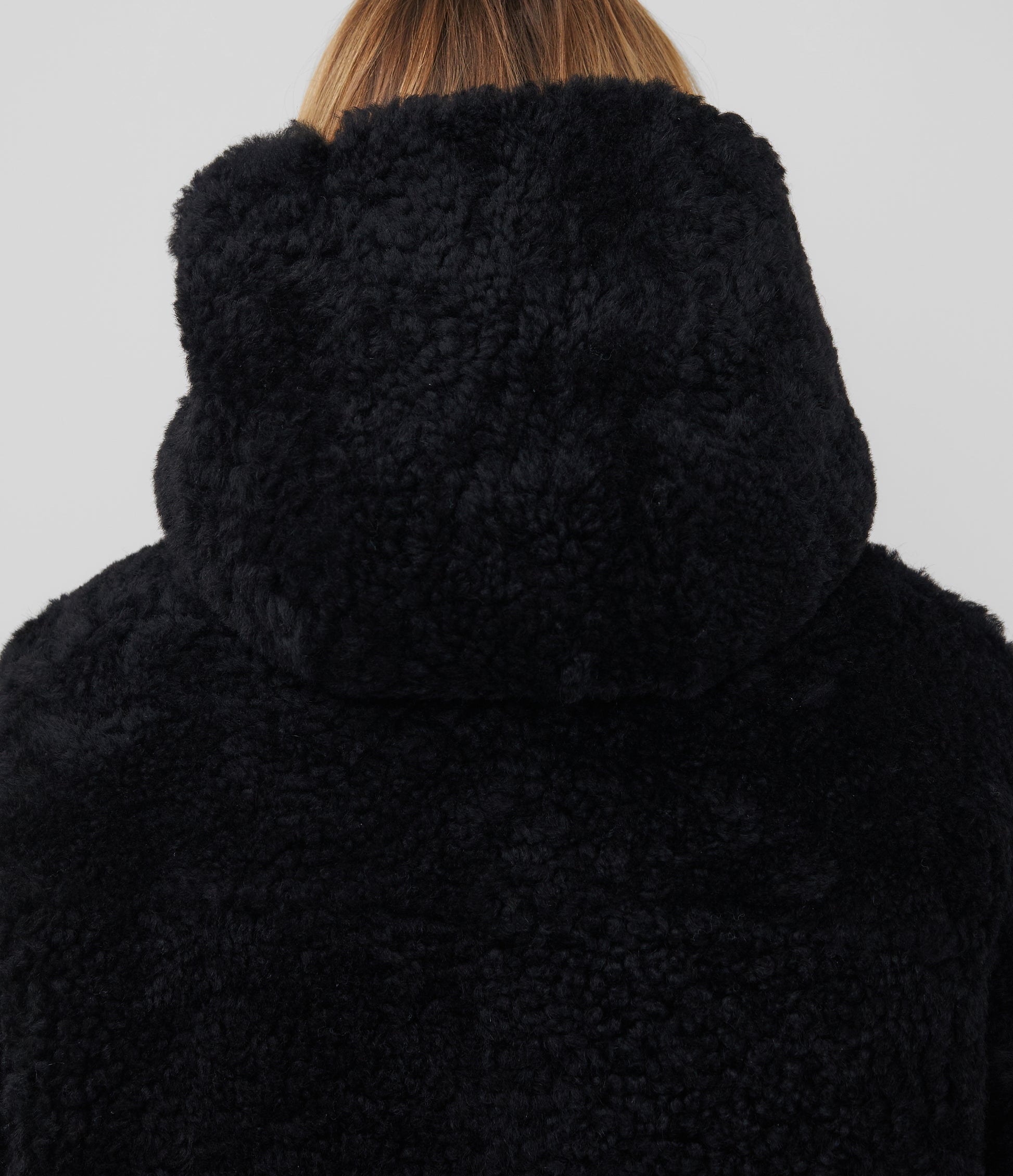 Cole Buxton | Hooded Shearling Jacket | Mens | Merino Skin | Black