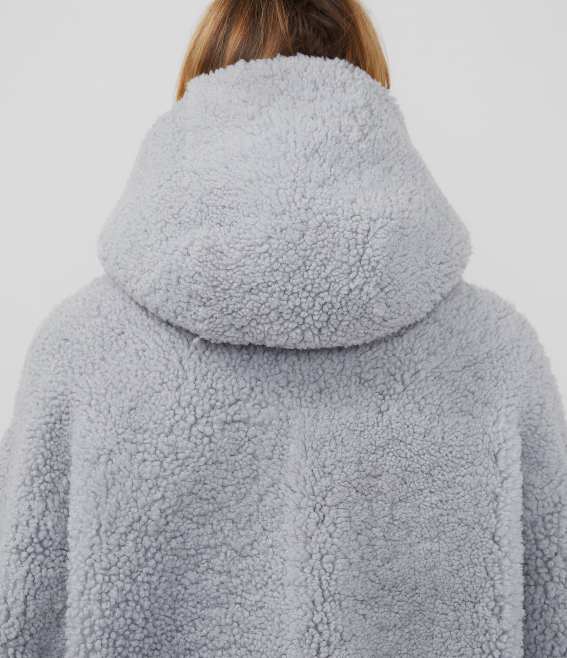 Cole Buxton | Hooded Shearling Jacket | Mens | Merino Skin | Grey