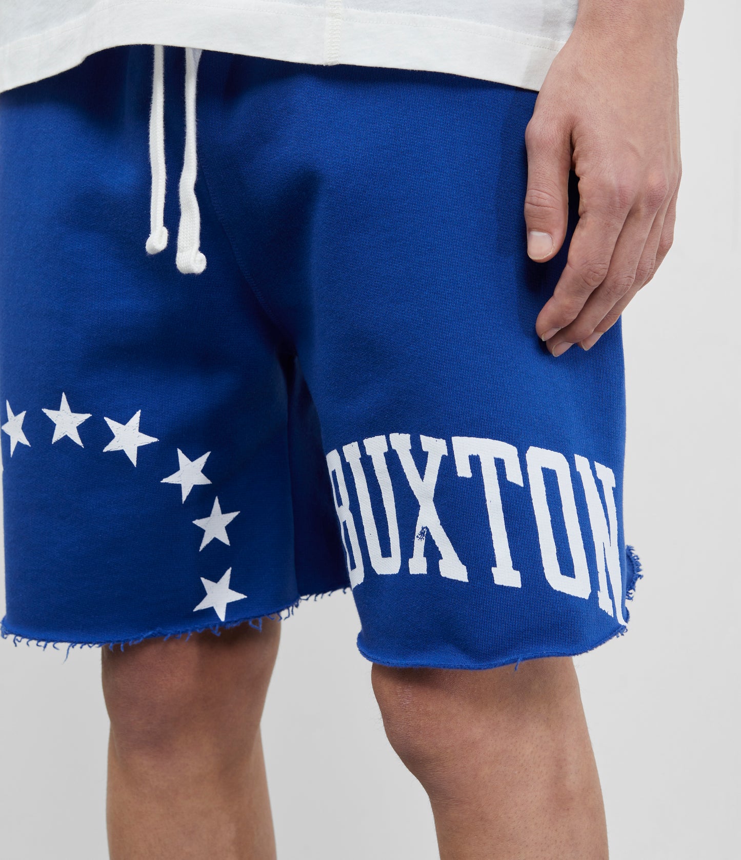 Cole Buxton | Cut Off Varsity Shorts | Mens | Cotton | Cobalt Blue
