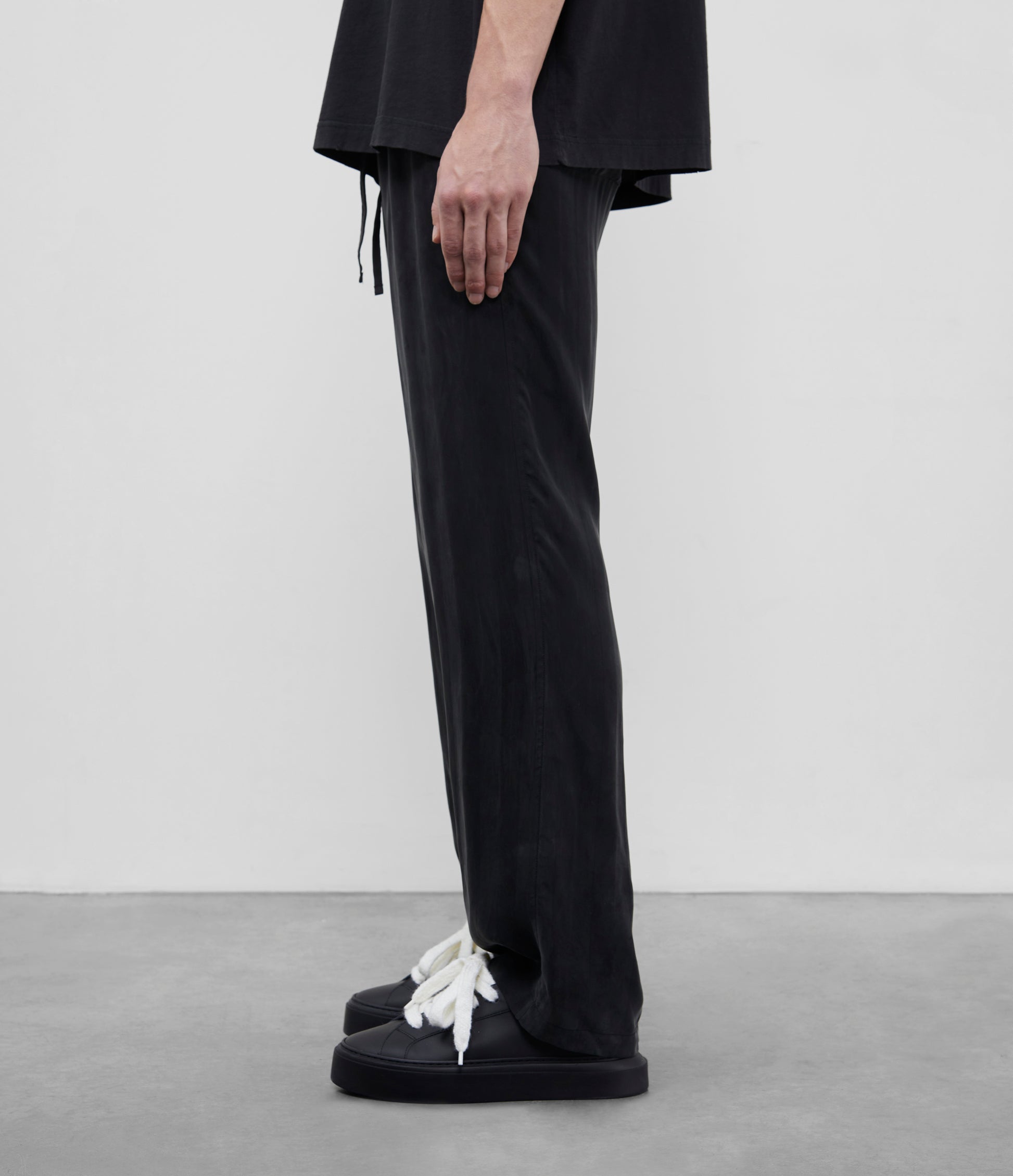 Cole Buxton | Striped Cupro Sweatpants | Mens | Cotton | Black