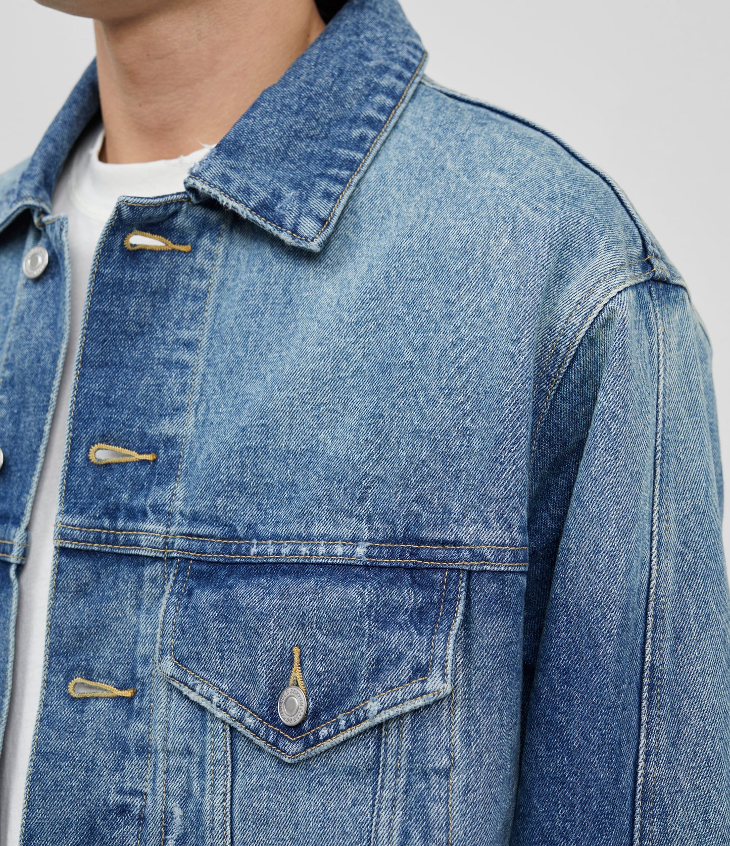 Cole Buxton | Overshirt Jacket | Mens | Cropped Denim | Blue