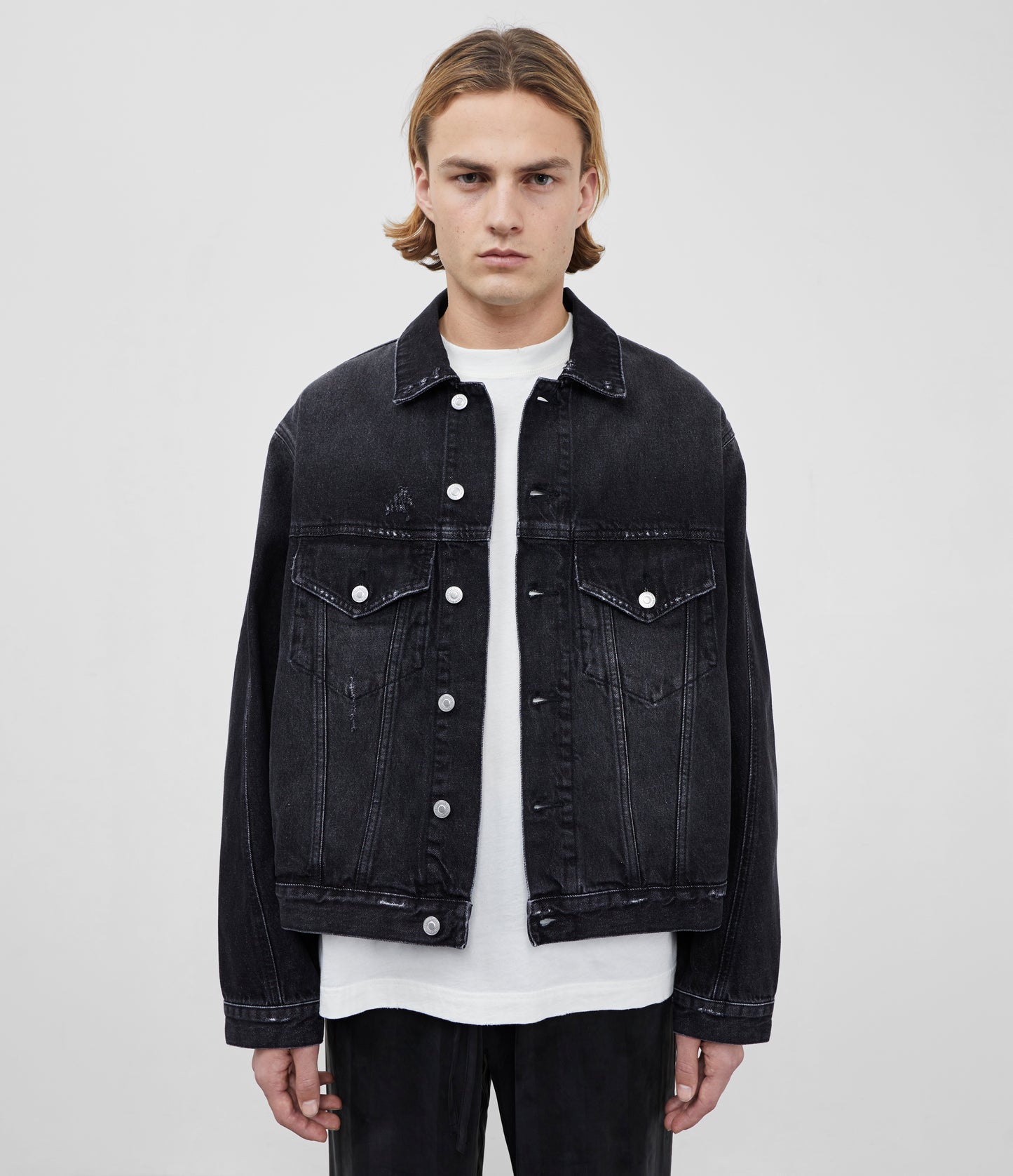 Cole Buxton | Overshirt Jacket | Mens | Cropped | Denim | Black