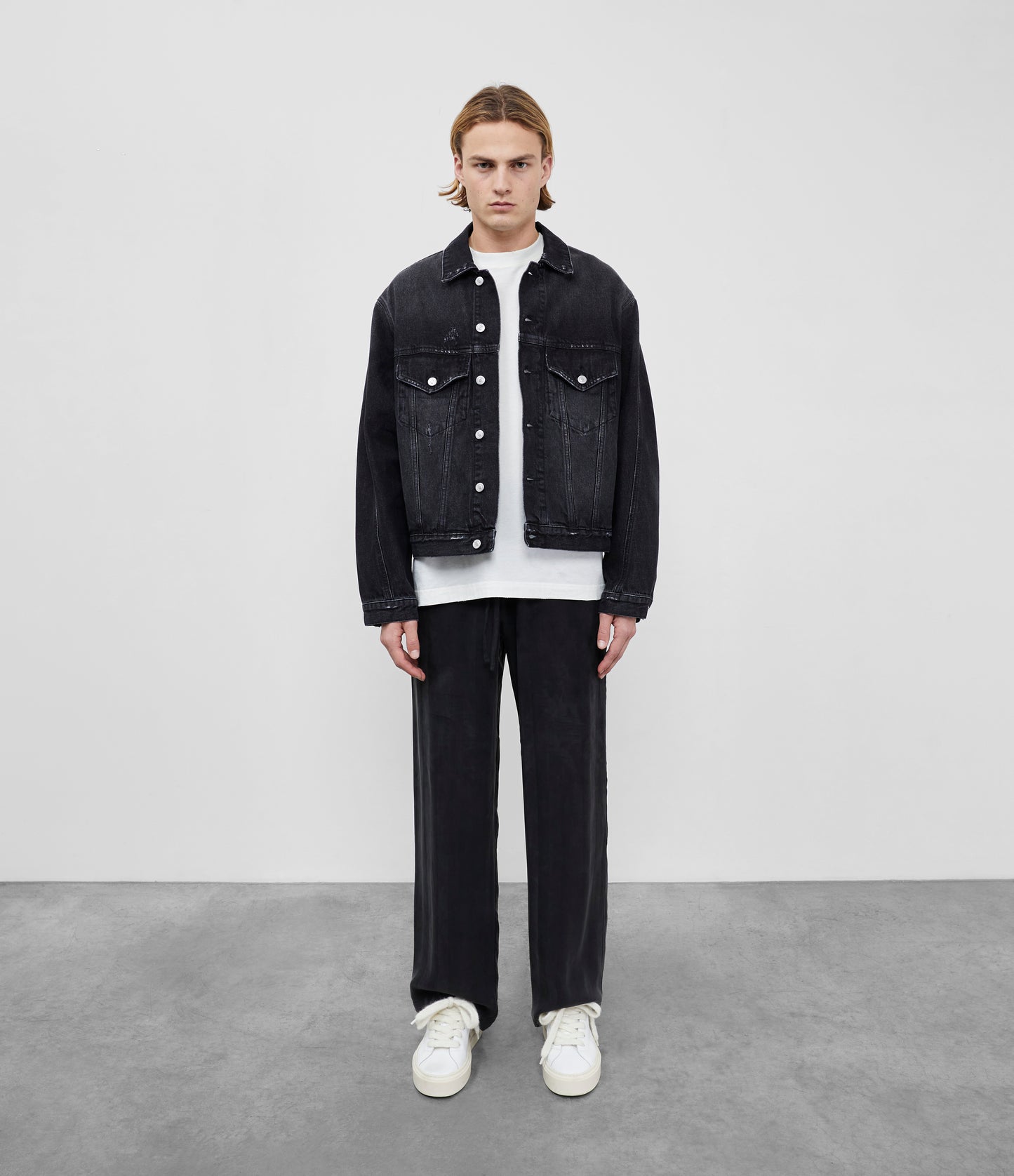 Cole Buxton | Overshirt Jacket | Mens | Cropped | Denim | Black