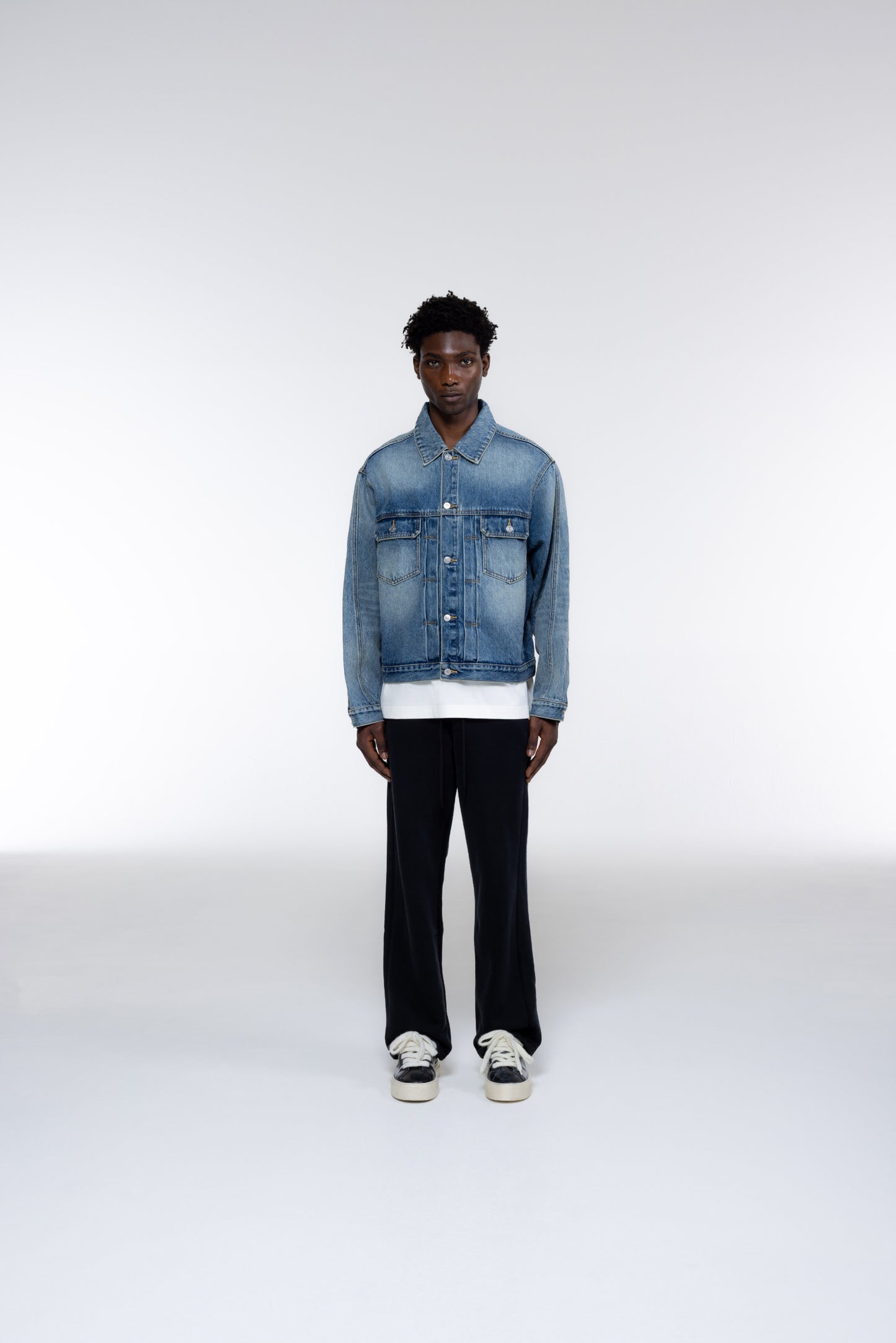 PLEATED DENIM JACKET