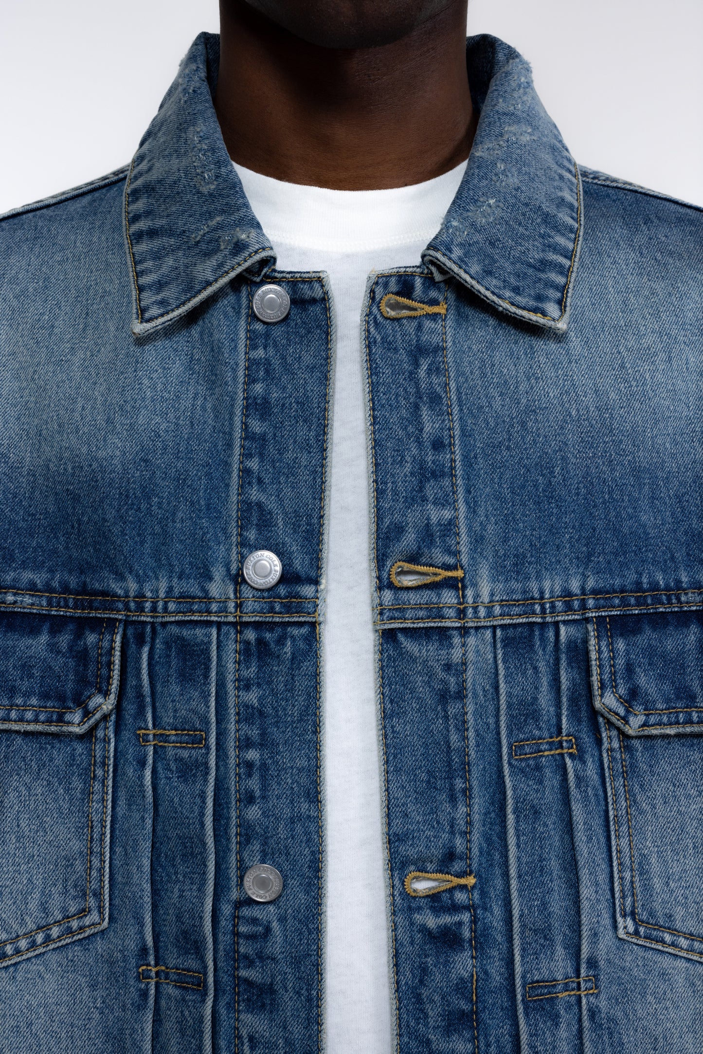 PLEATED DENIM JACKET