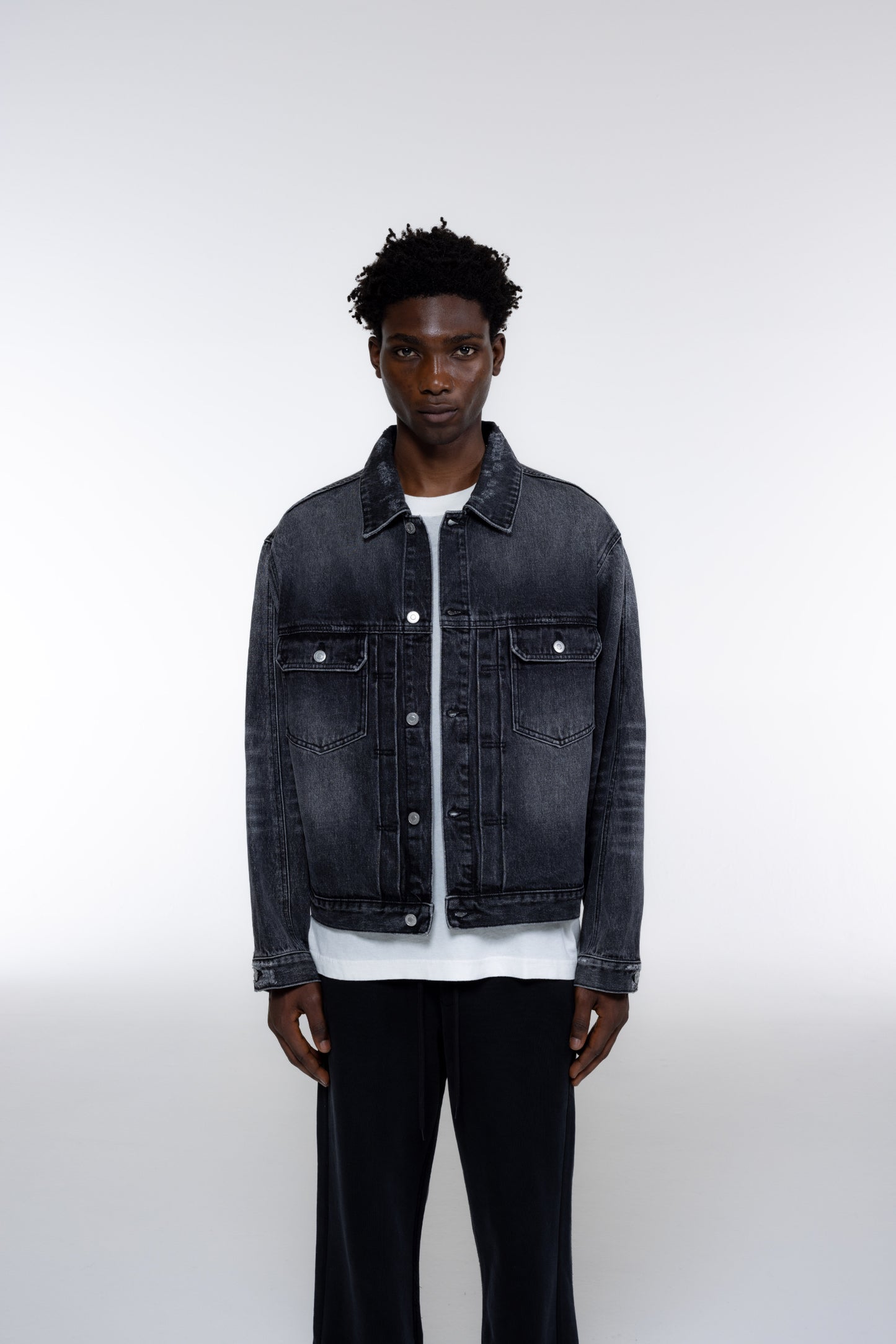 PLEATED DENIM JACKET