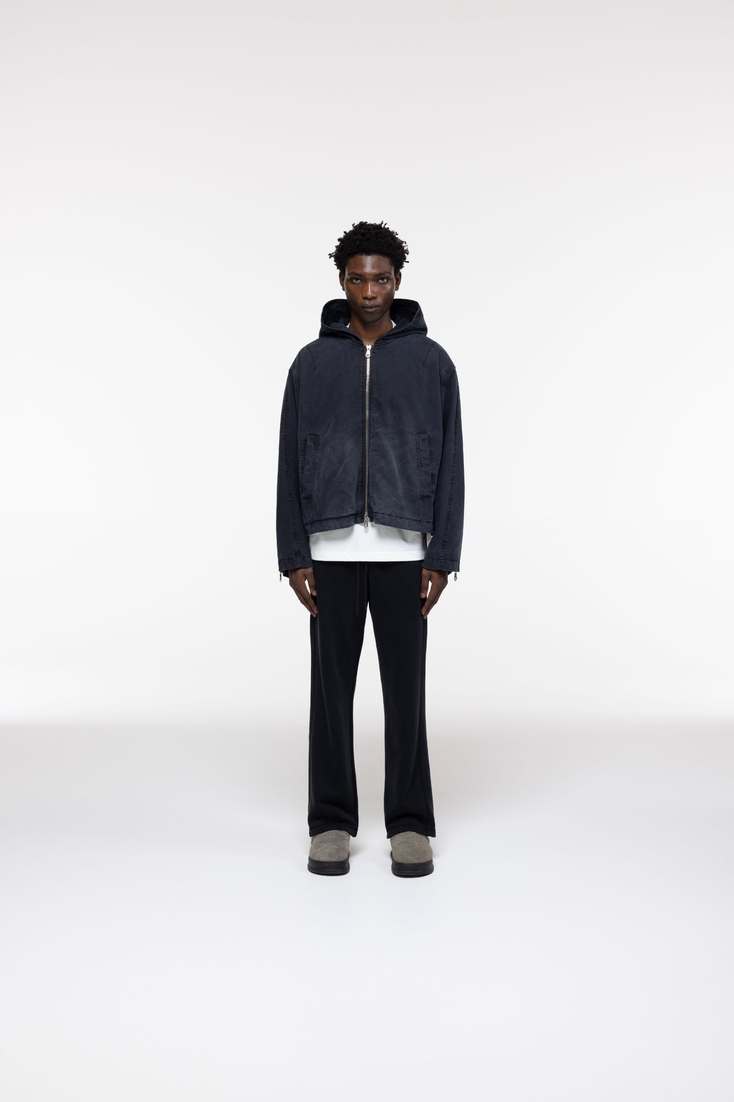 Cole Buxton | Canvas Zipped Hoodie | Mens | Black