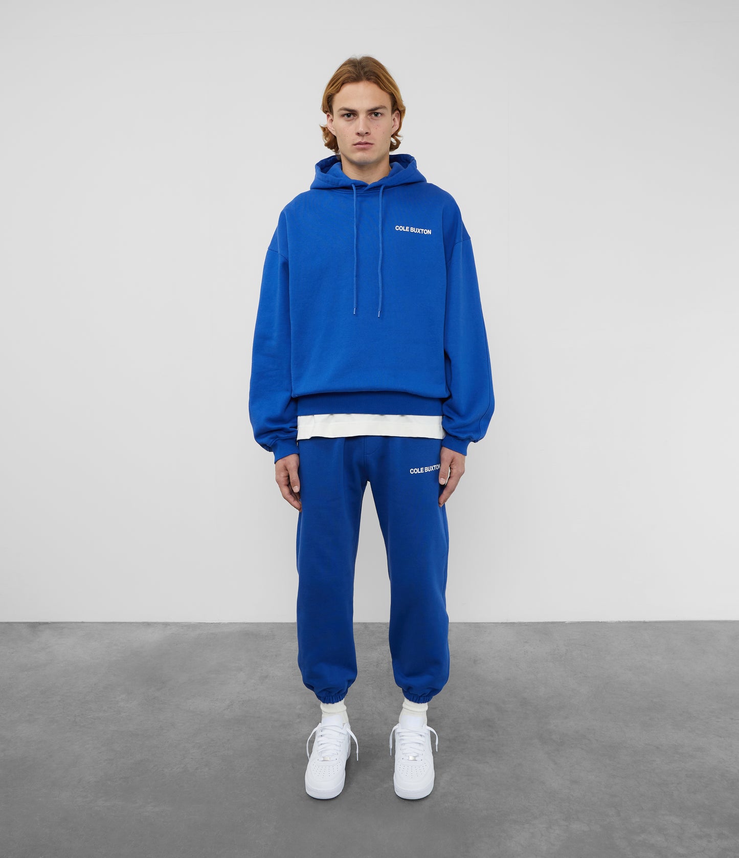 Cole Buxton | Sportswear Hoodie | Mens | Cotton | Cobalt Blue