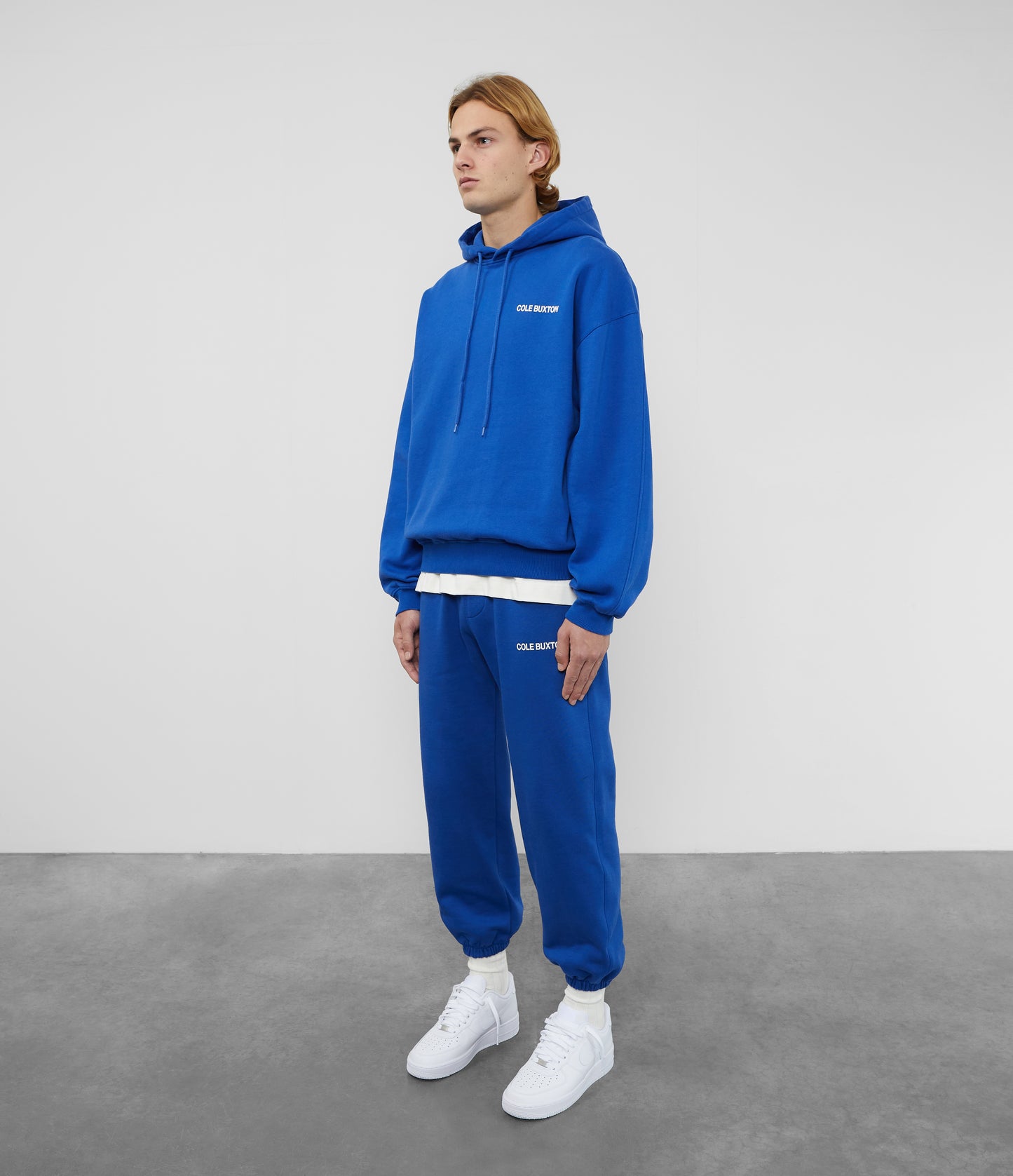 Cole Buxton | Sportswear Hoodie | Mens | Cotton | Cobalt Blue