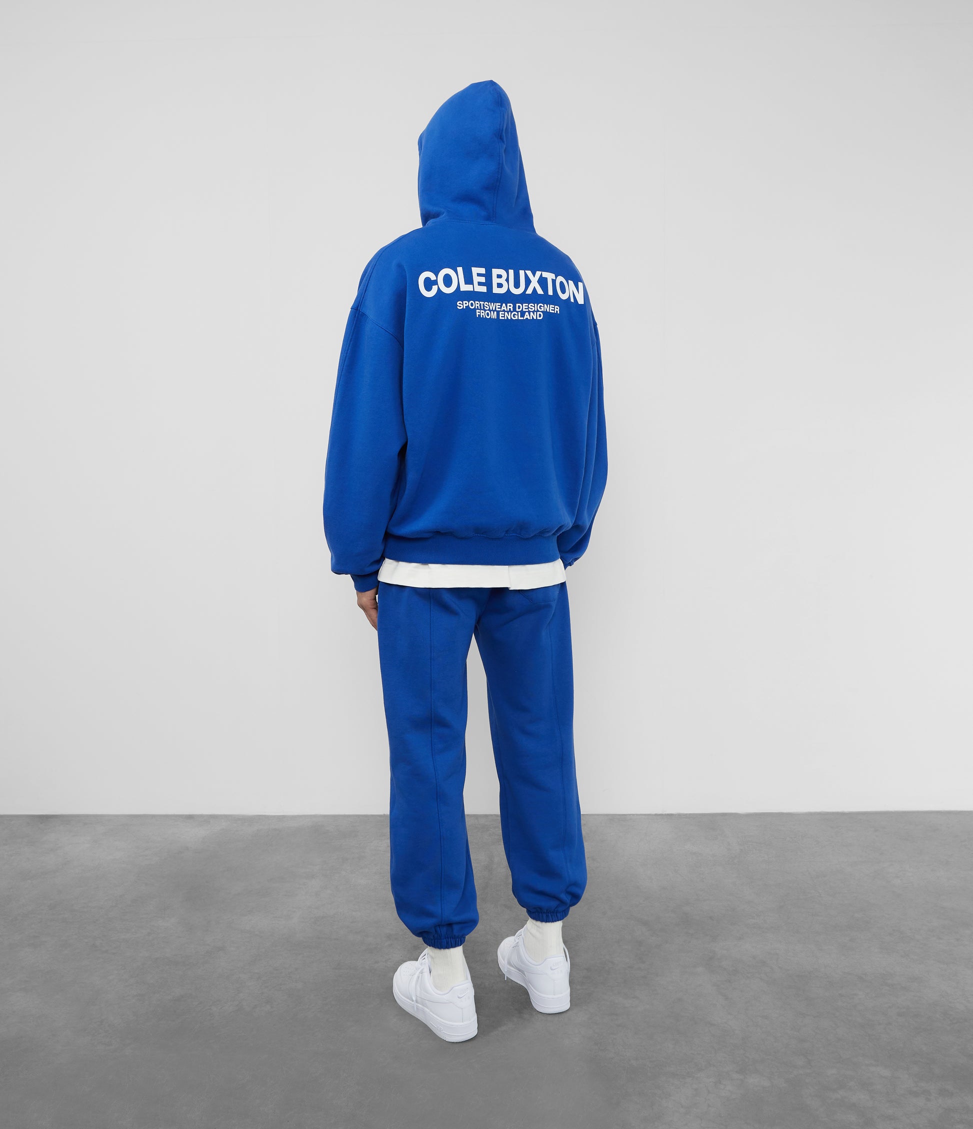 Cole Buxton | Sportswear Hoodie | Mens | Cotton | Cobalt Blue