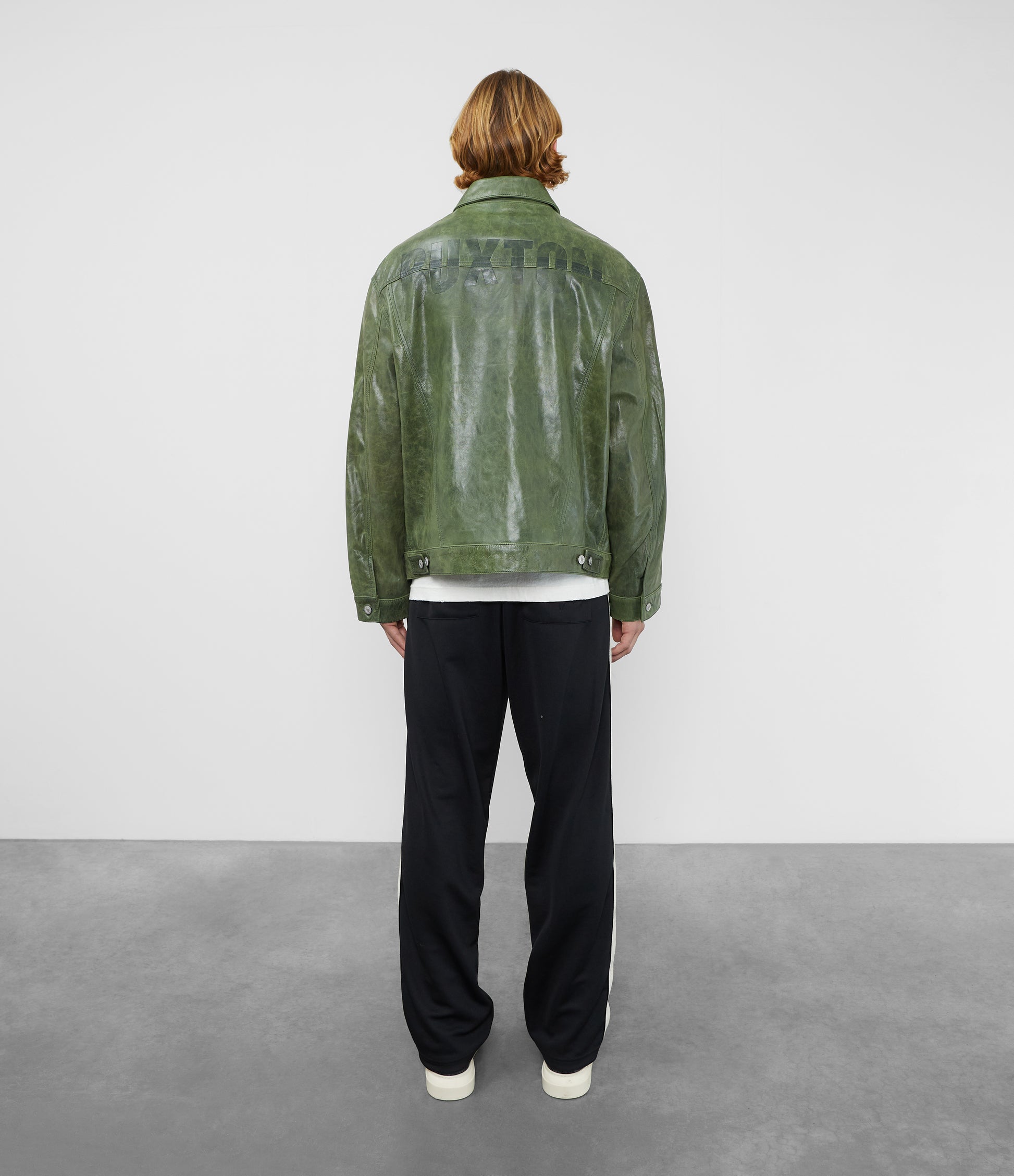 Cole Buxton | Leather Trucker Jacket | Mens | Leather | Green