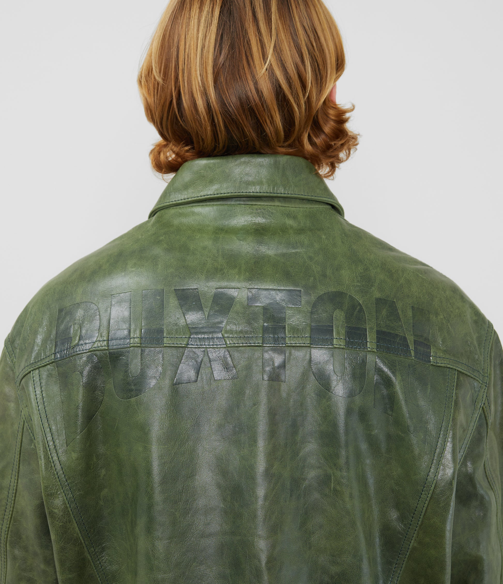 Cole Buxton | Leather Trucker Jacket | Mens | Leather | Green