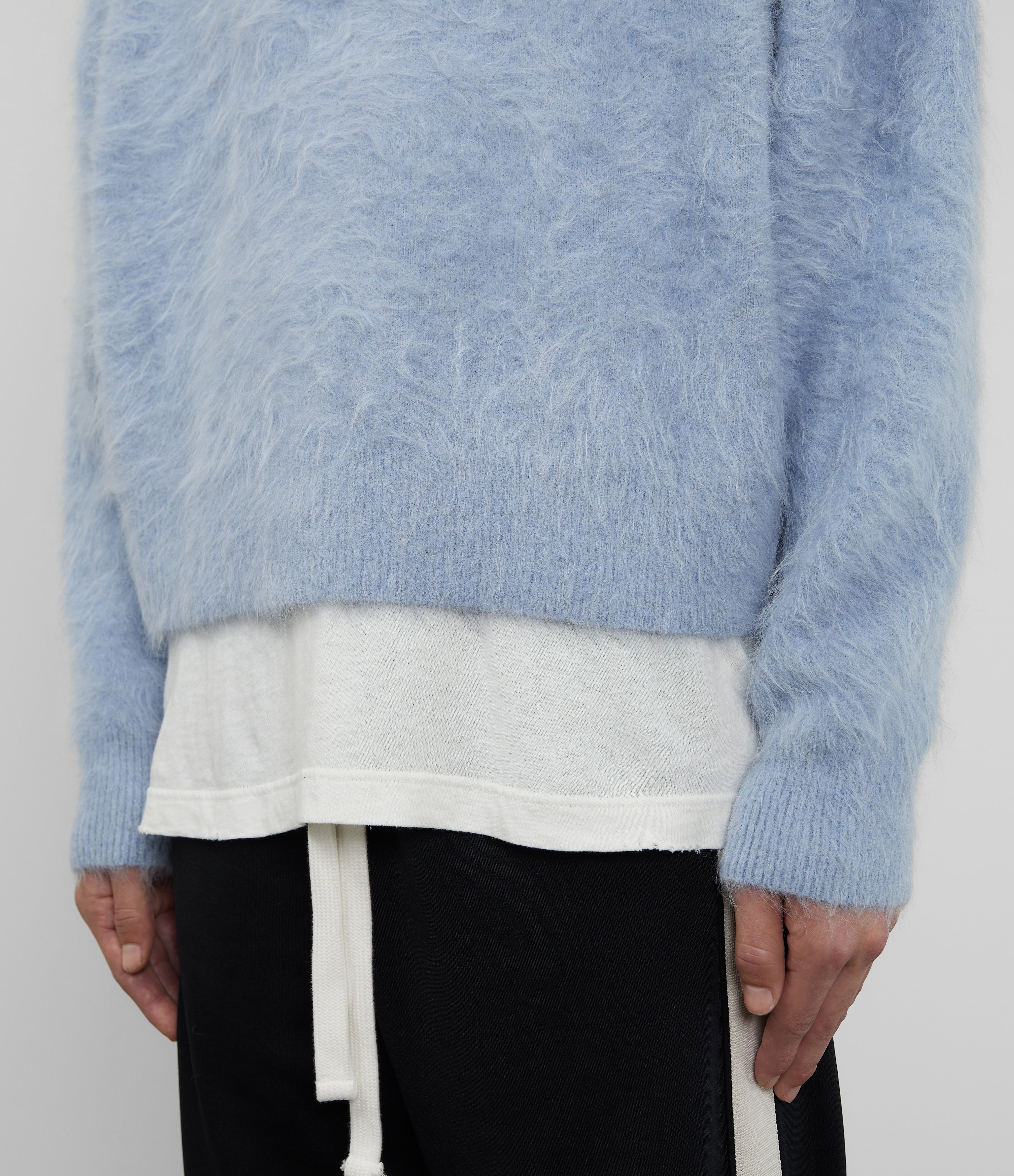 Light blue outlet fluffy sweater