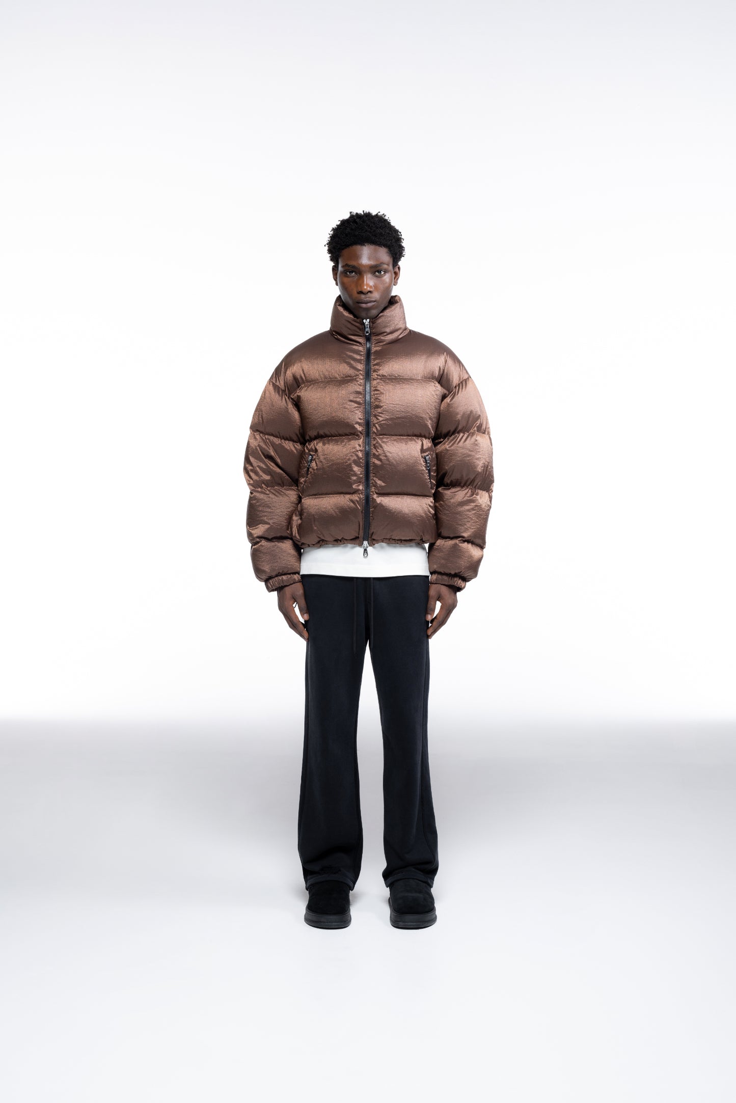 CROPPED NYLON RIPSTOP PUFFER