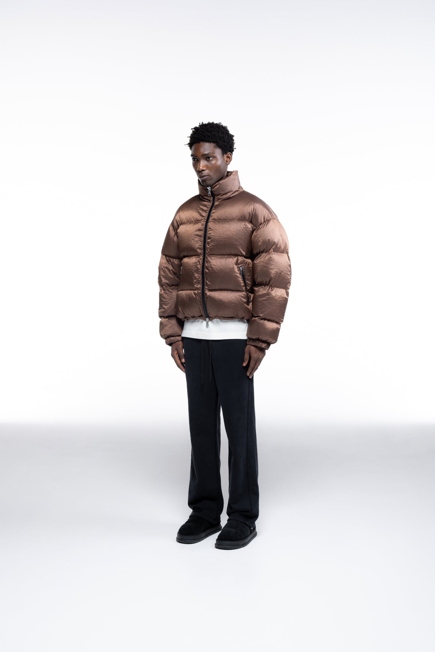 CROPPED NYLON RIPSTOP PUFFER