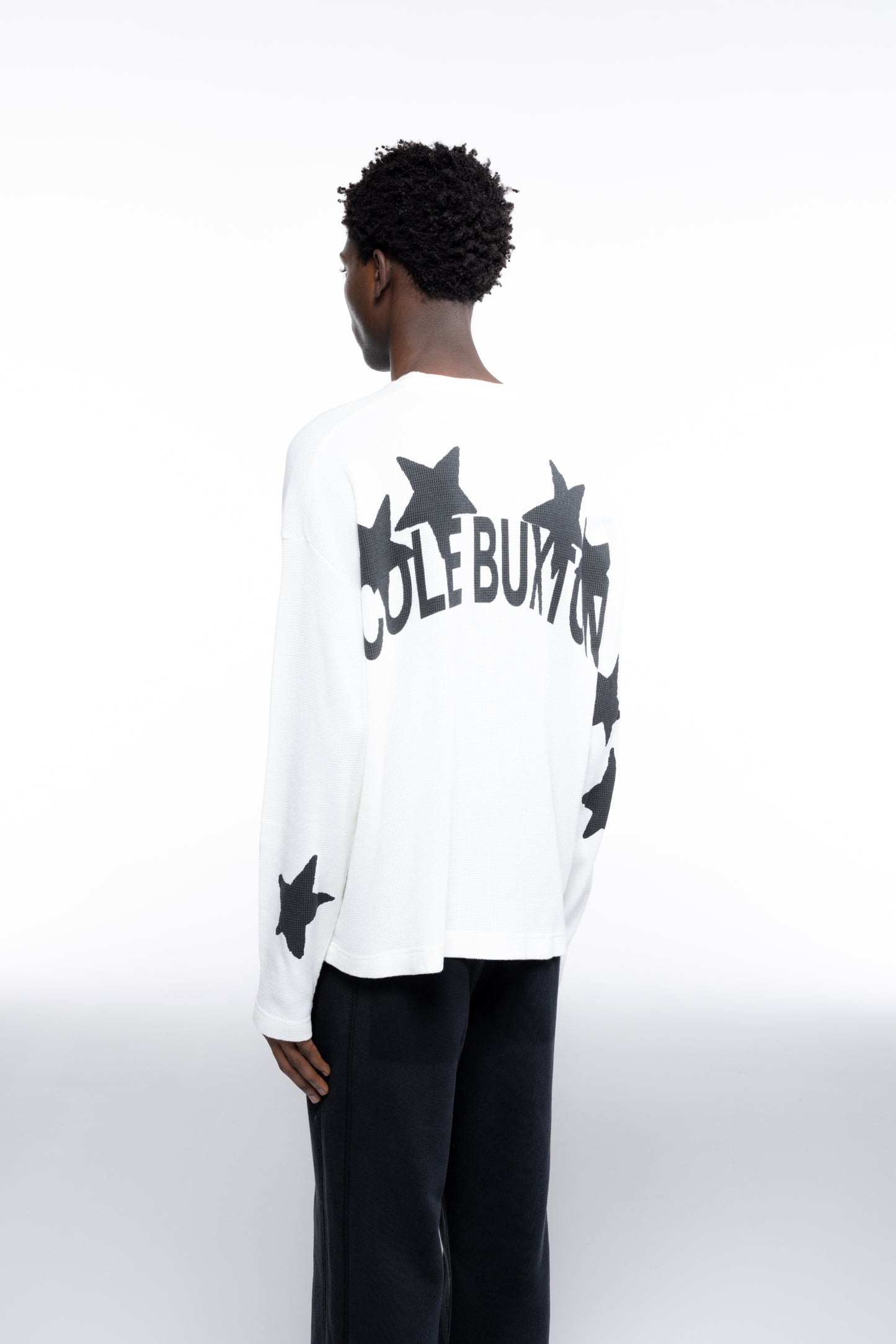 WAFFLE PAINTED STAR LONG SLEEVE T-SHIRT