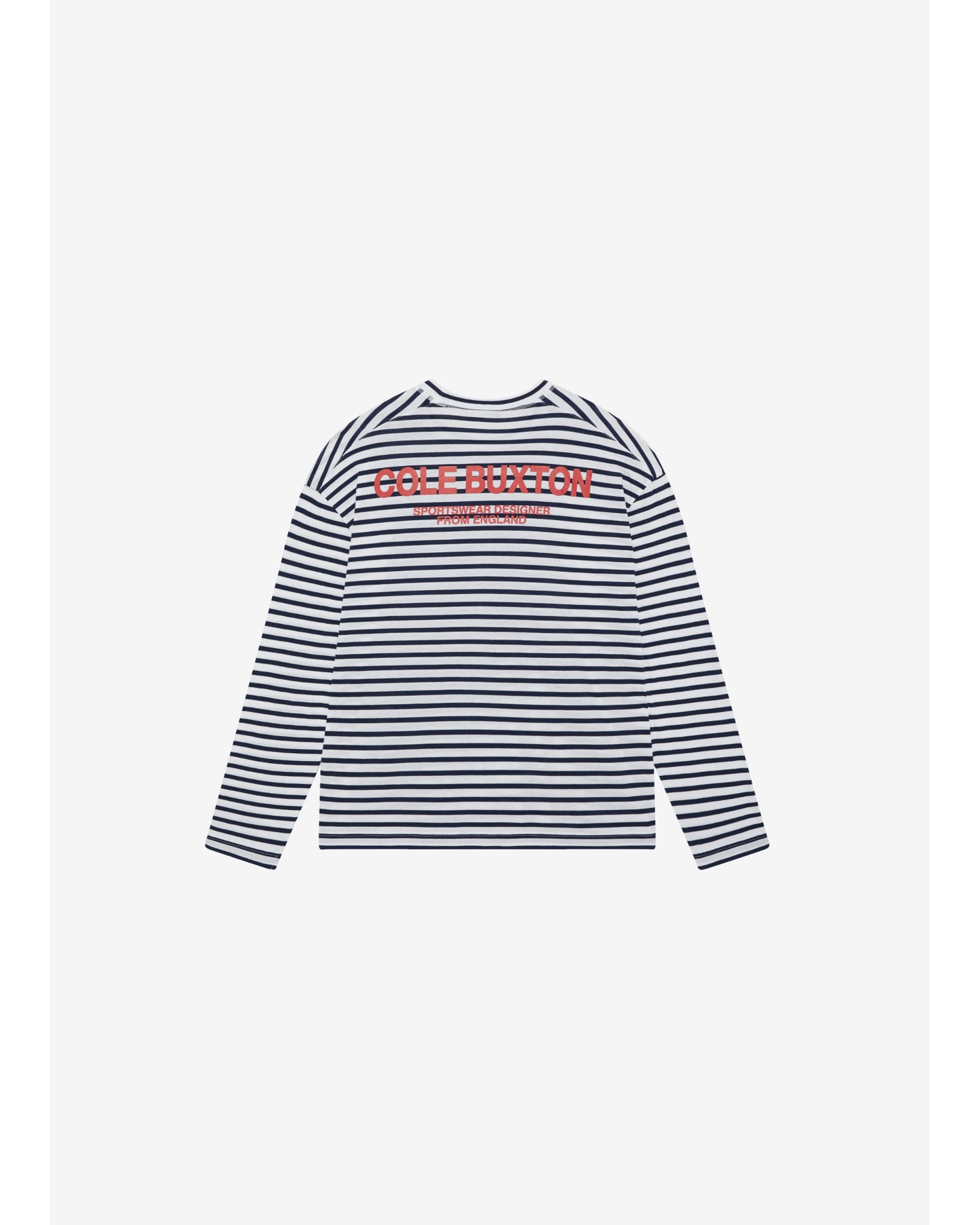 Cole Buxton | Sportswear Long Sleeved Striped T-Shirt | Mens | Cotton | Blue / White