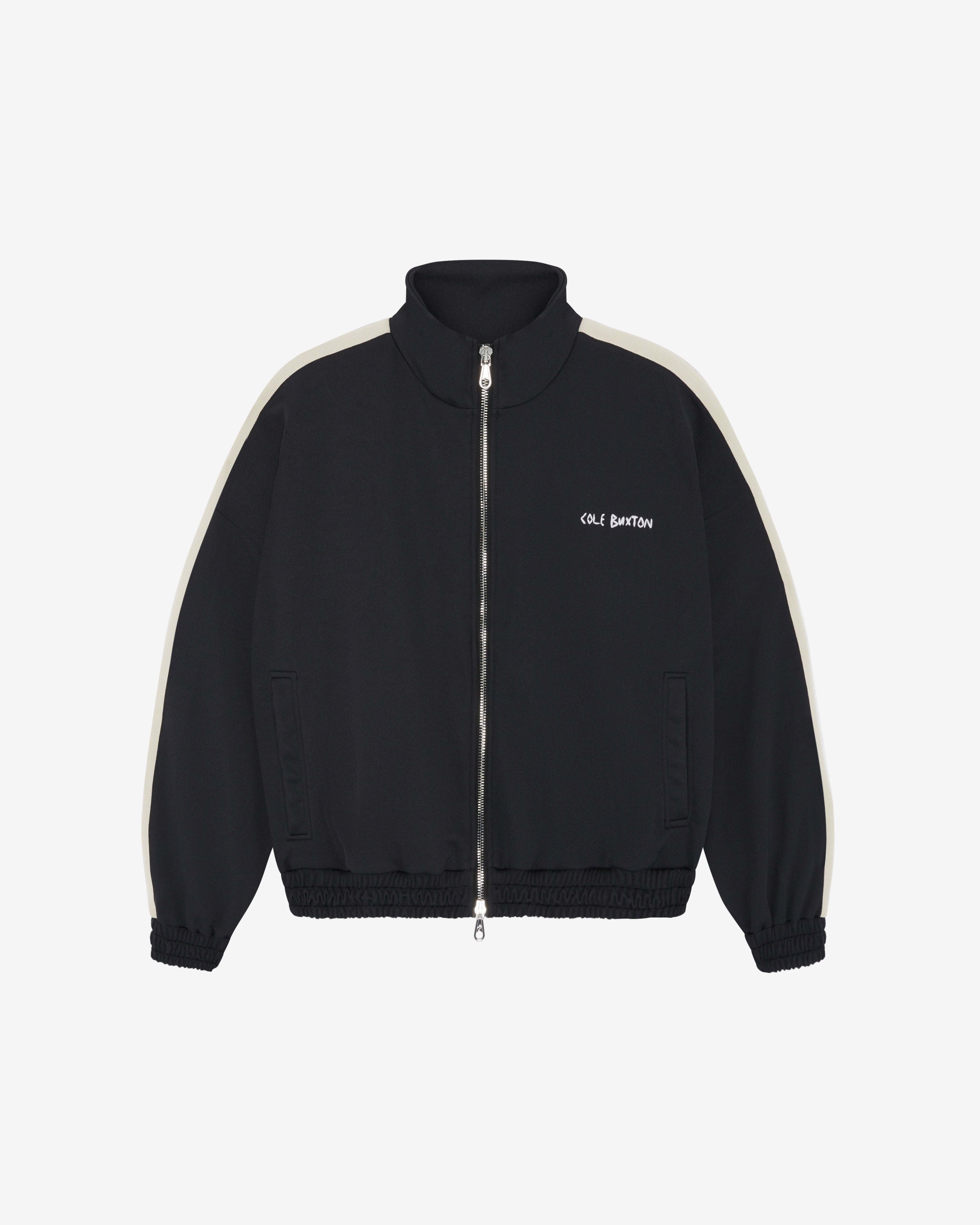 Cole Buxton | Hand Embroidery Track Jacket | Mens | Cotton | Vintage Black