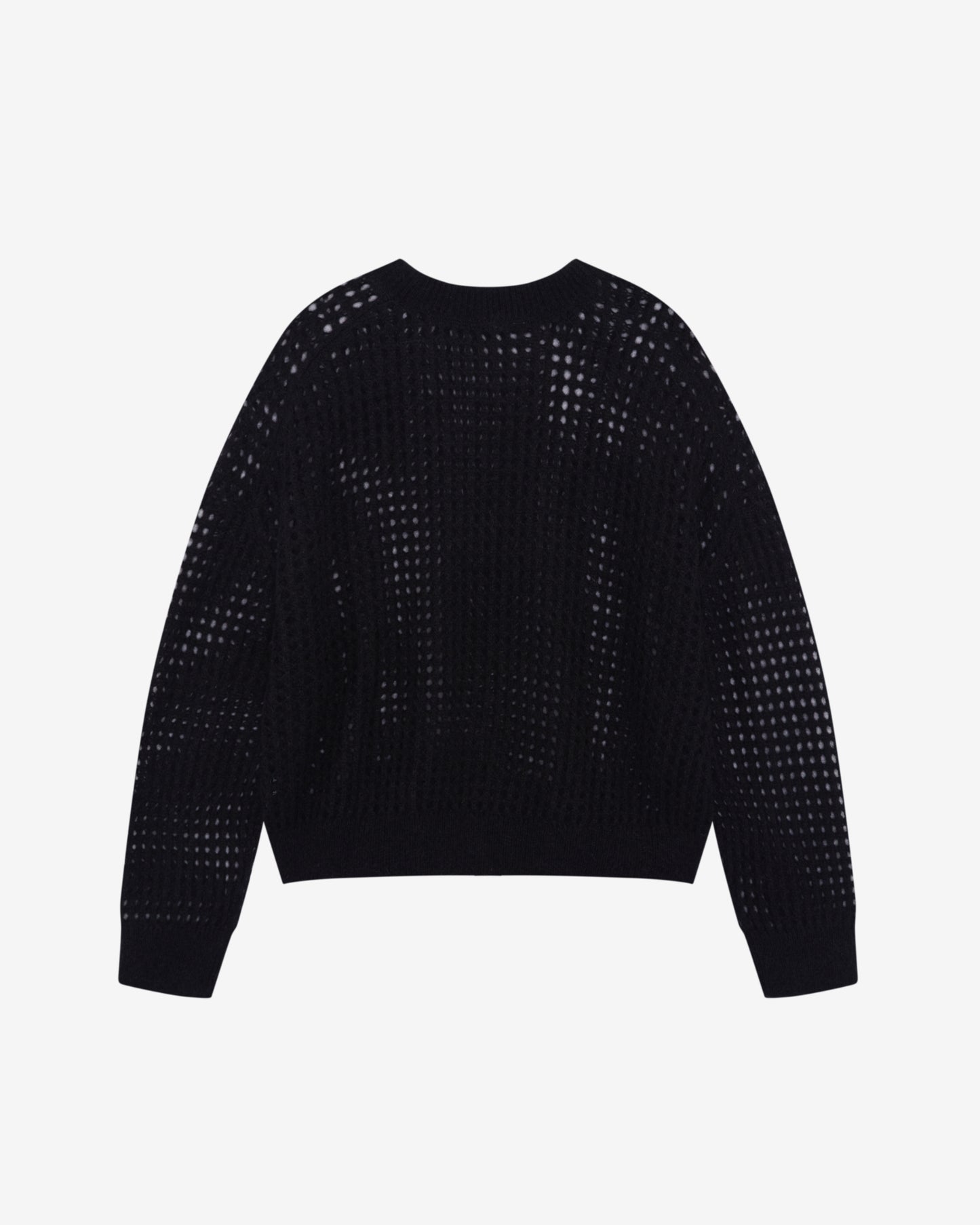 OPEN WEAVE KNIT SWEATSHIRT