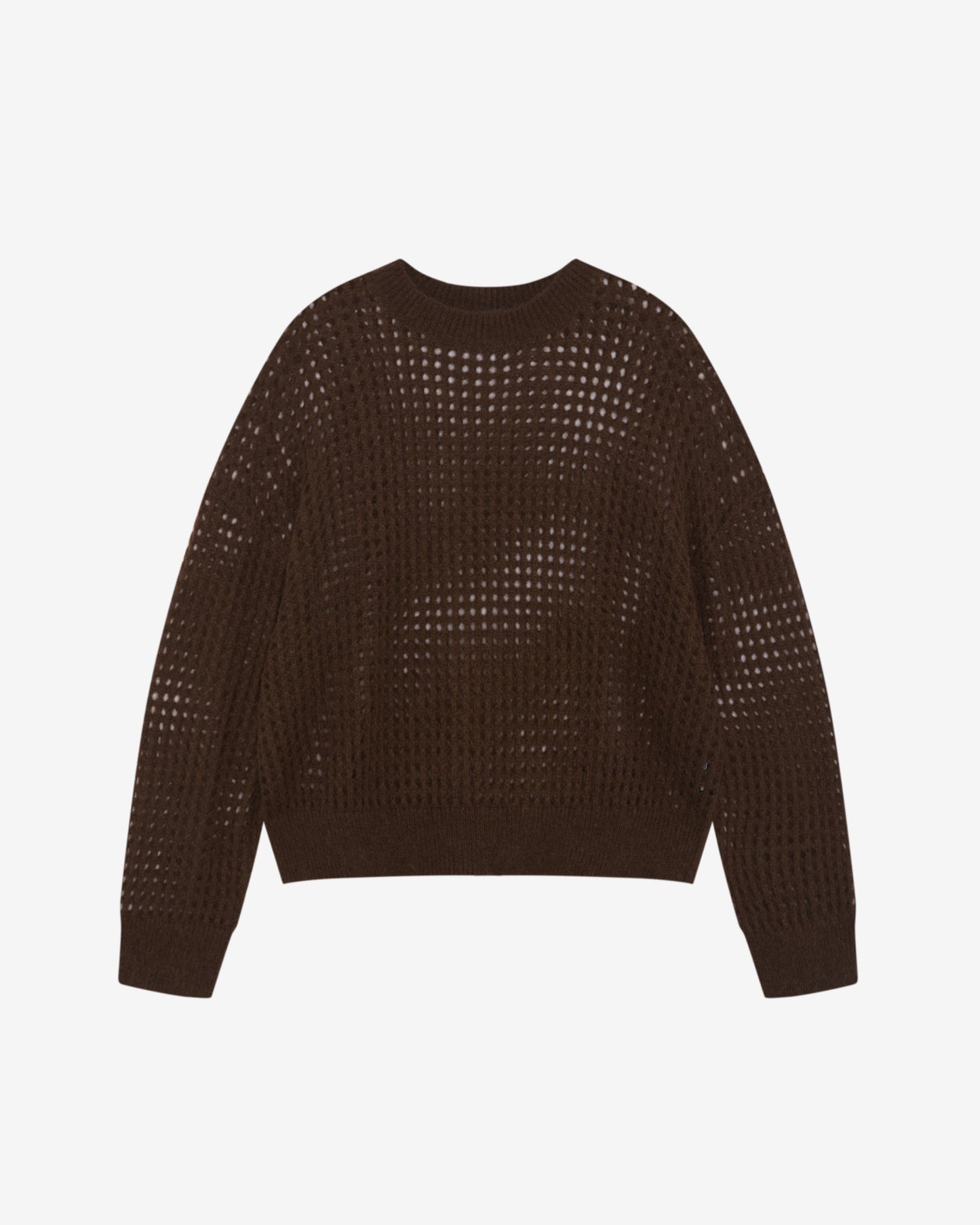 OPEN WEAVE KNIT SWEATSHIRT