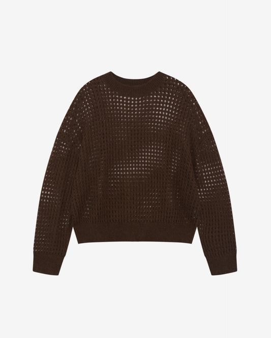 OPEN WEAVE KNIT SWEATSHIRT