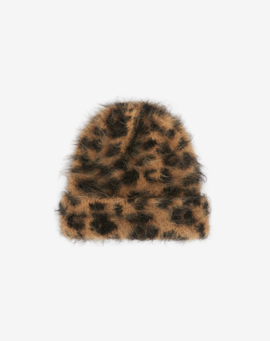 LEOPARD KNIT BEANIE