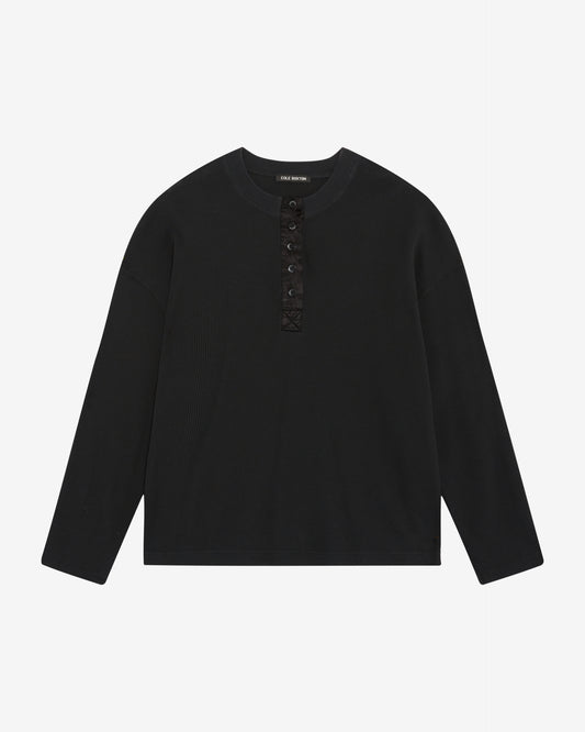 Cole Buxton | Henley Waffle | Mens | Black