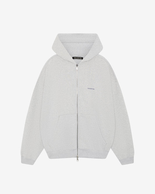 Cole Buxton | Mini Logo Zipped Hoodie | Mens | Light Grey Marl