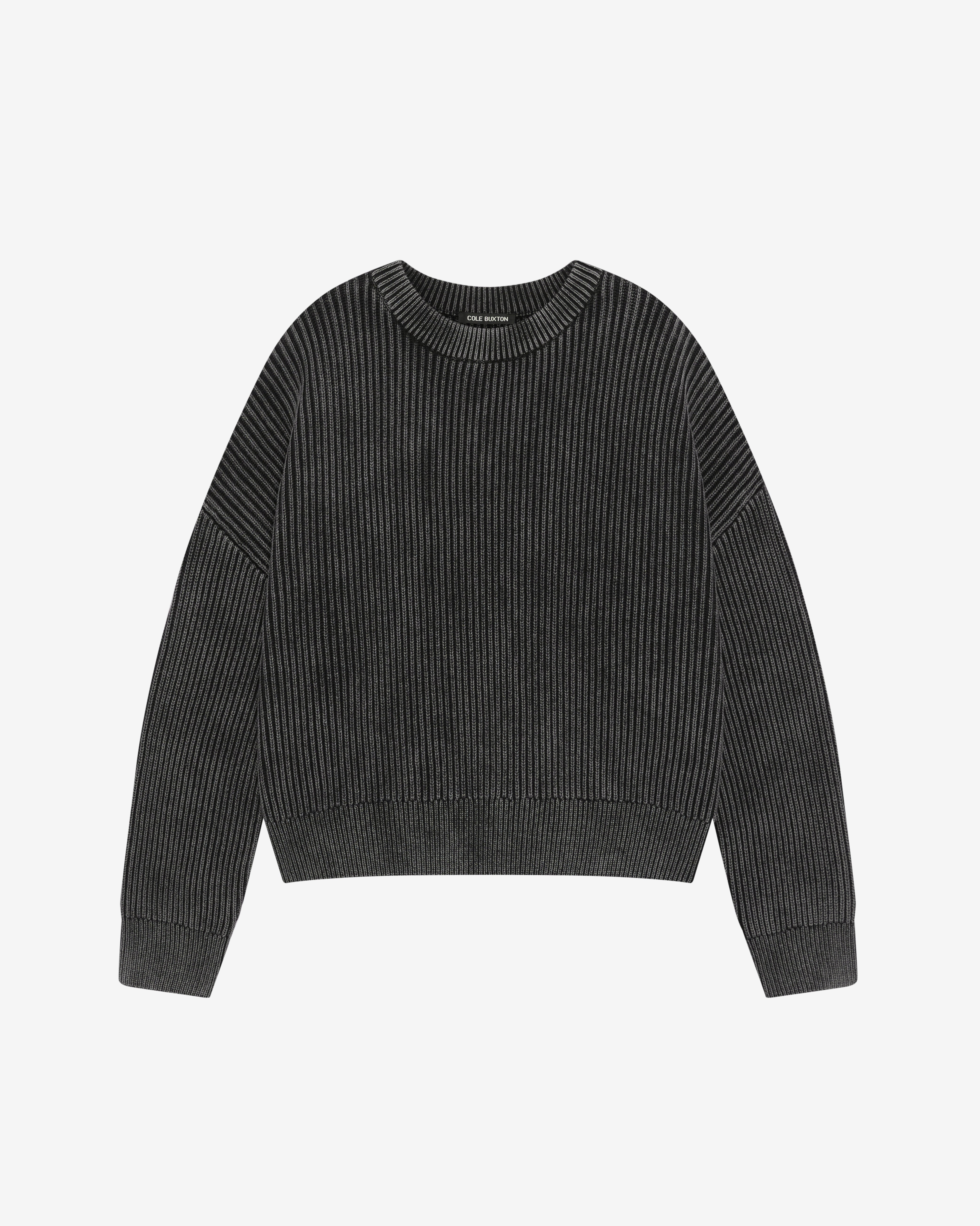 Black ribbed sweatshirt sale