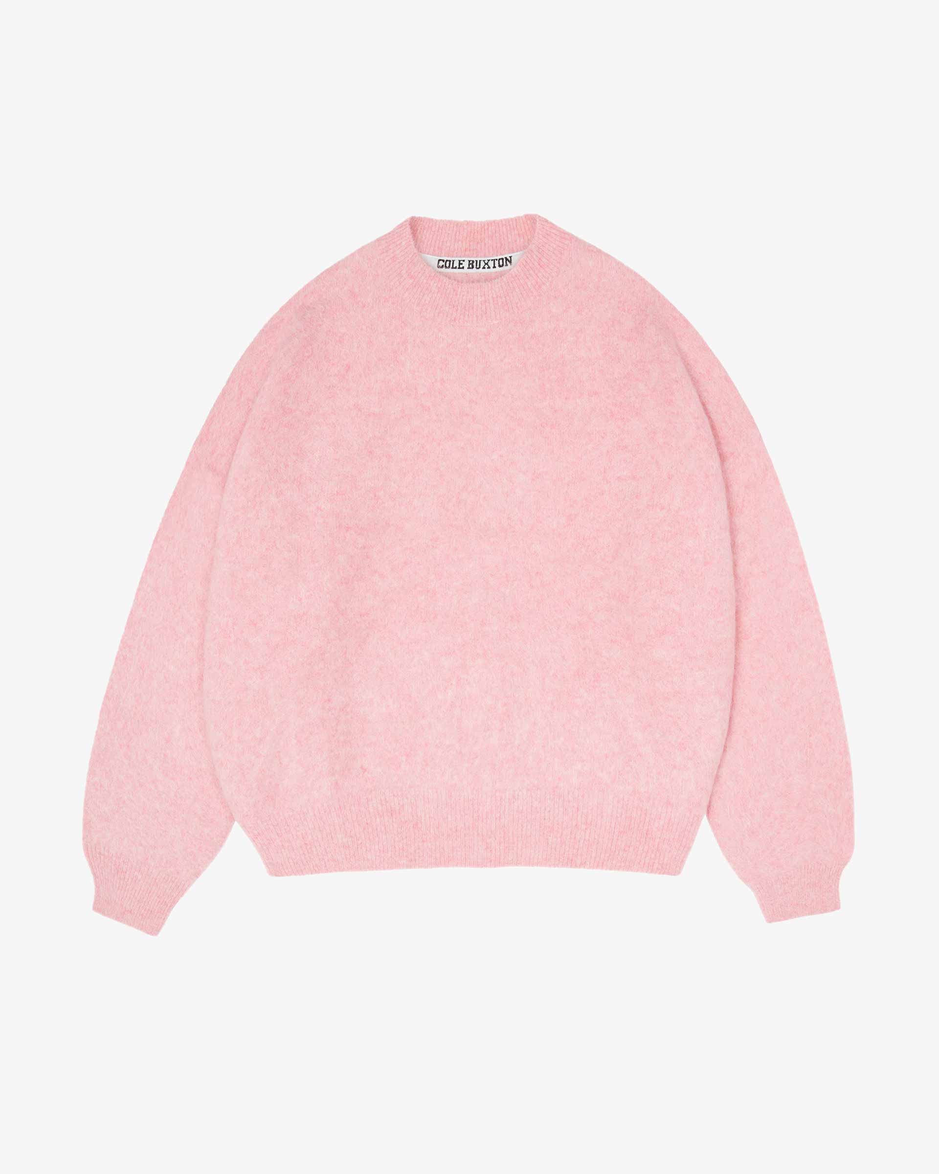 Cole Buxton | Alpaca Knit Sweater | Unisex | Alpaca | Hand Brushed | Pink