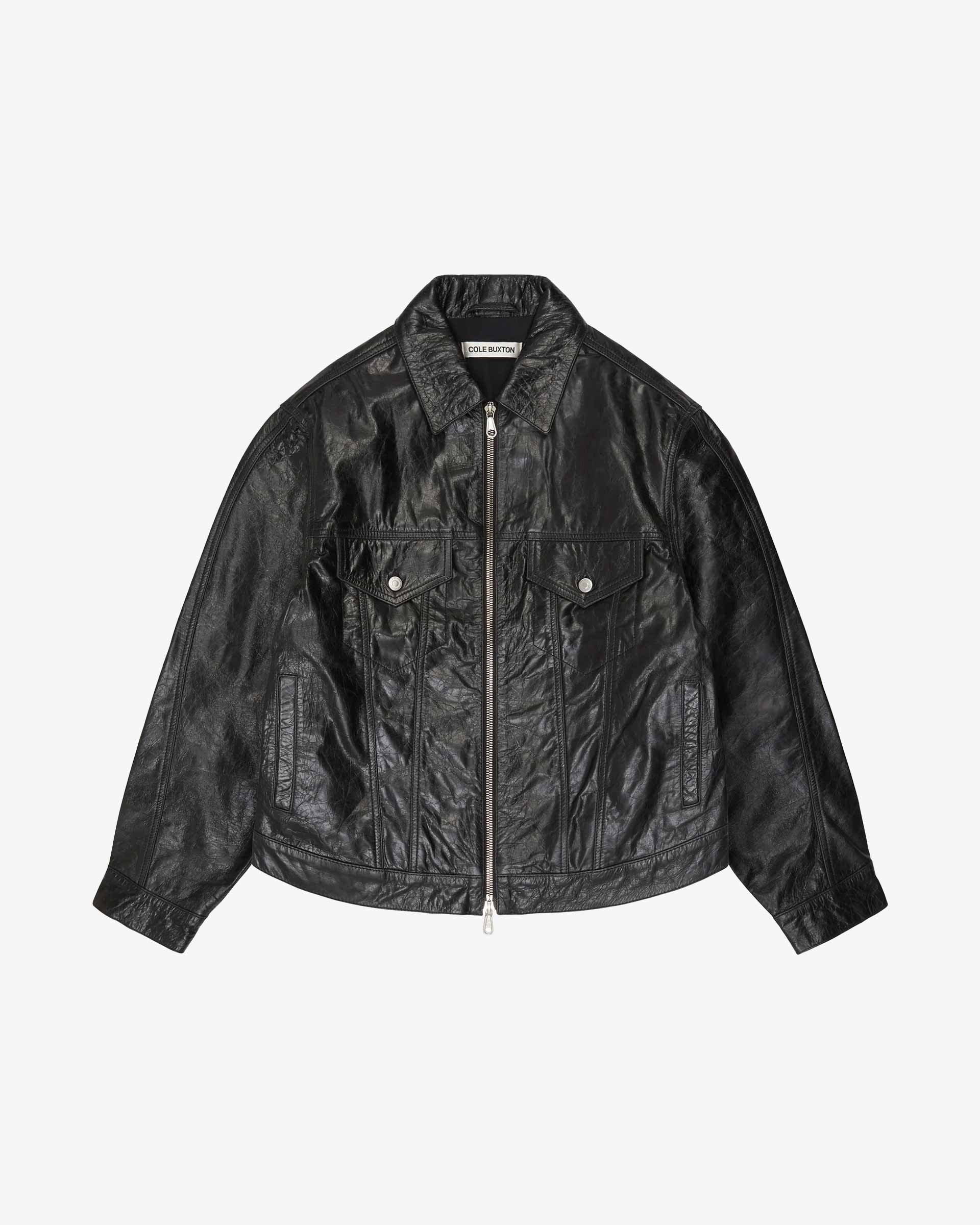 Cole Buxton | Leather Trucker Jacket | Mens | Leather | Black