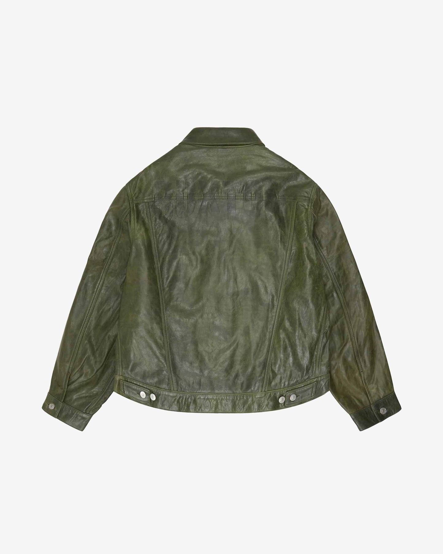 Cole Buxton | Leather Trucker Jacket | Mens | Leather | Green