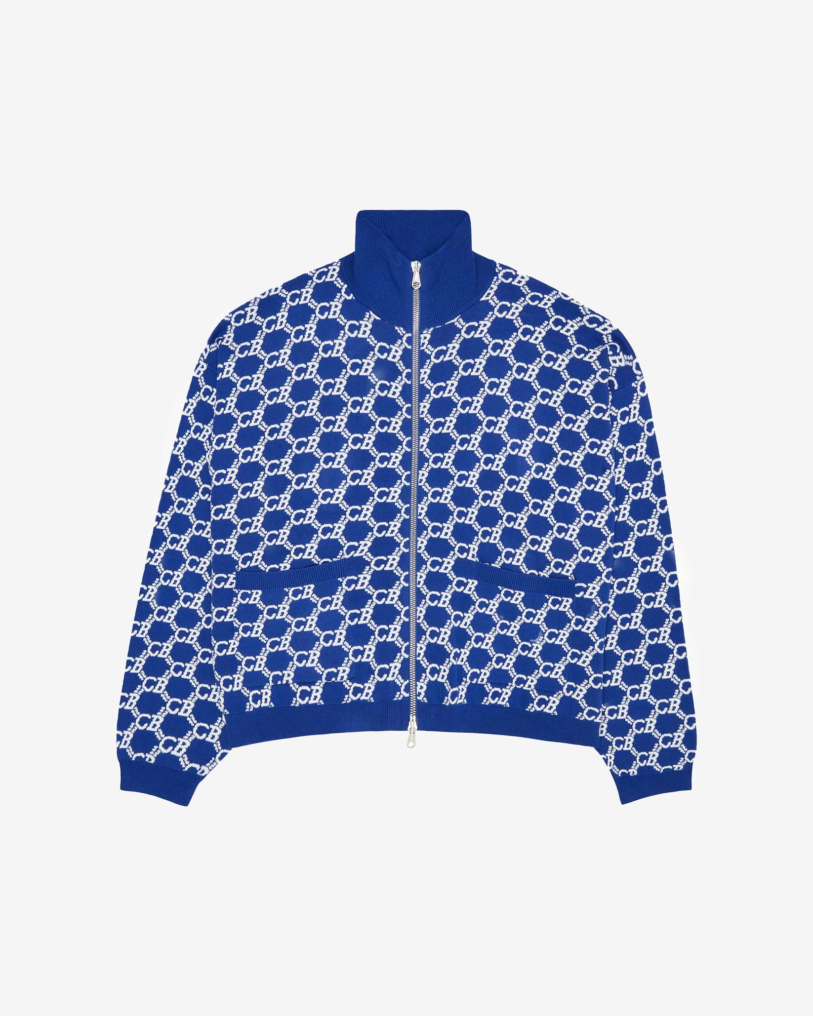 Cole Buxton | Monogram Track Jacket | Mens | Cotton | Blue / White