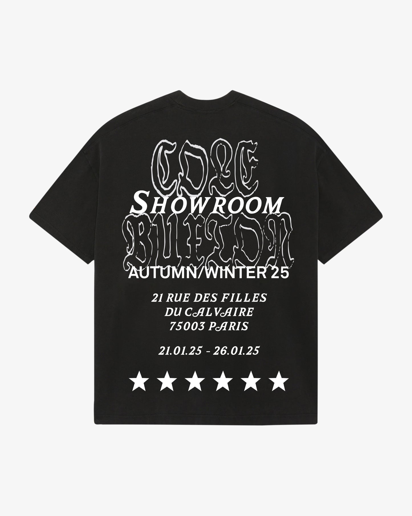 Cole Buxton | Aw25 Paris Showroom T-Shirt | Mens | Black