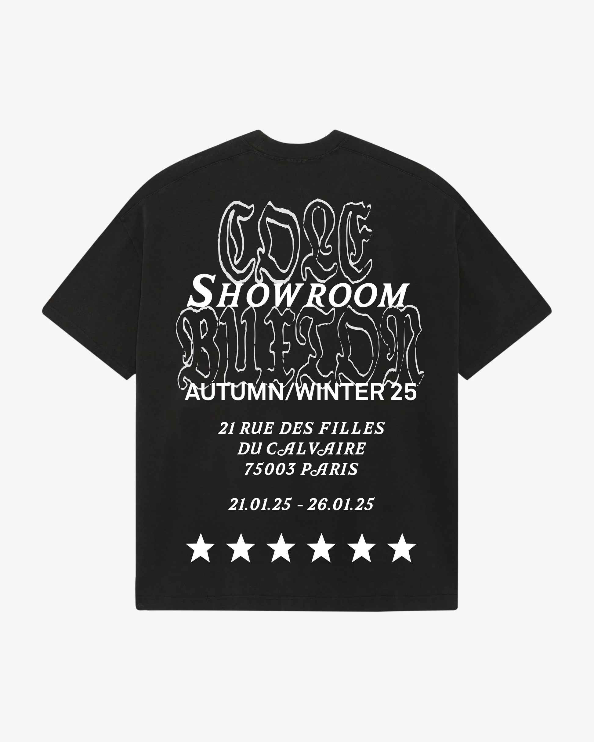 Cole Buxton | Aw25 Paris Showroom T-Shirt | Mens | Black