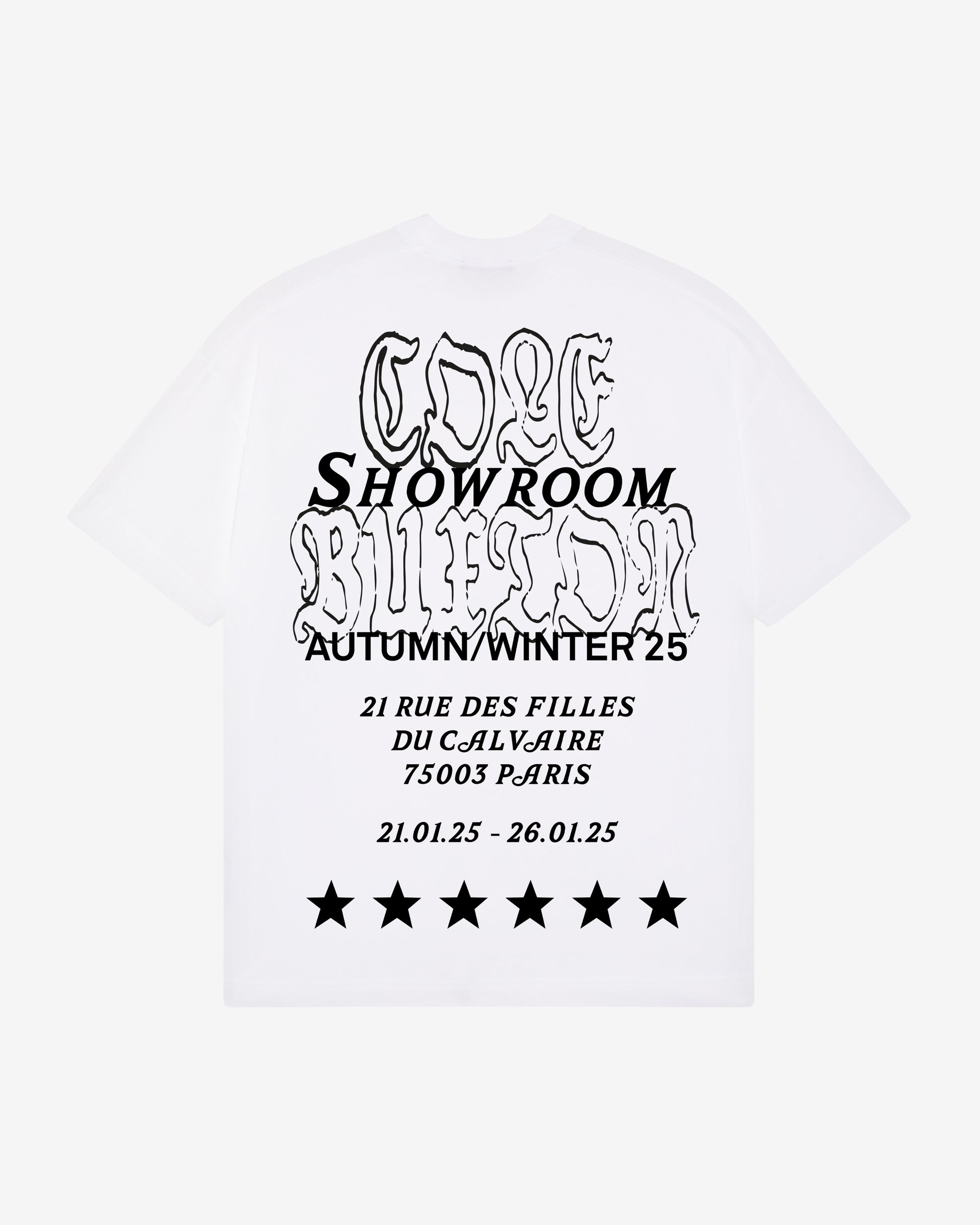 Cole Buxton | Aw25 Paris Showroom T-Shirt | Mens | White