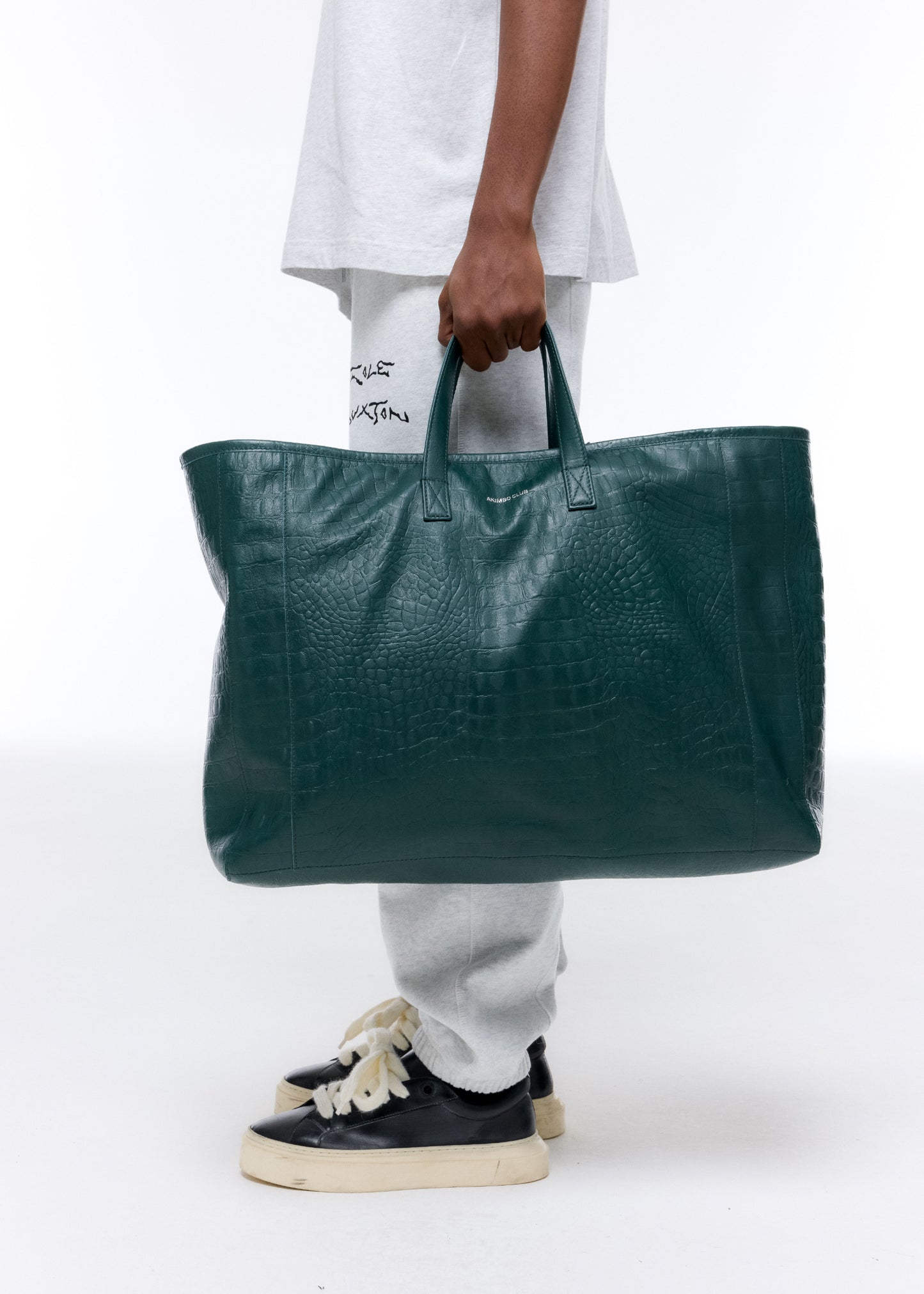 AKIMBO X CB CROC EMBOSSED LEATHER BAG