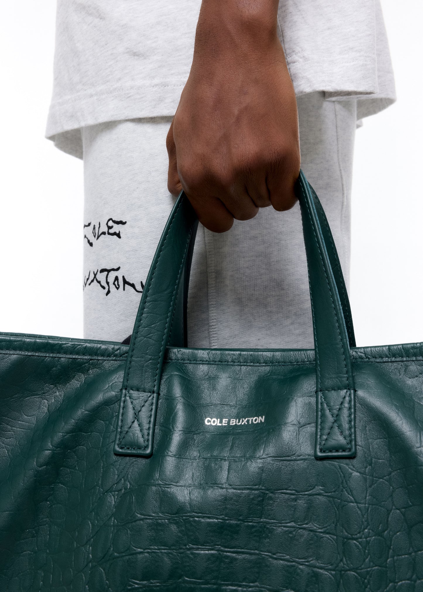 AKIMBO X CB CROC EMBOSSED LEATHER BAG