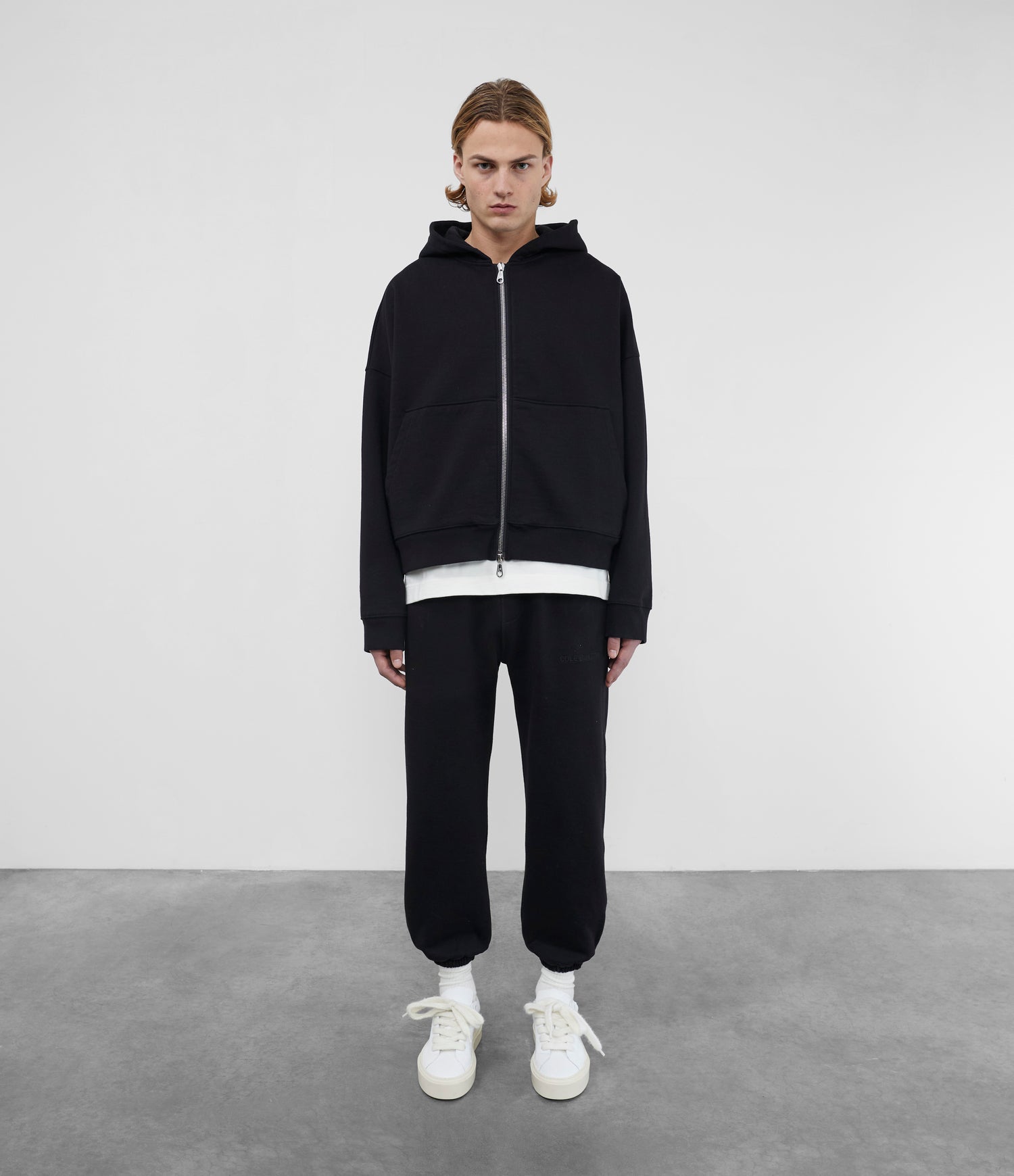 Cole Buxton | Warm Up Cropped Logo Zip Hoodie | Mens | Black