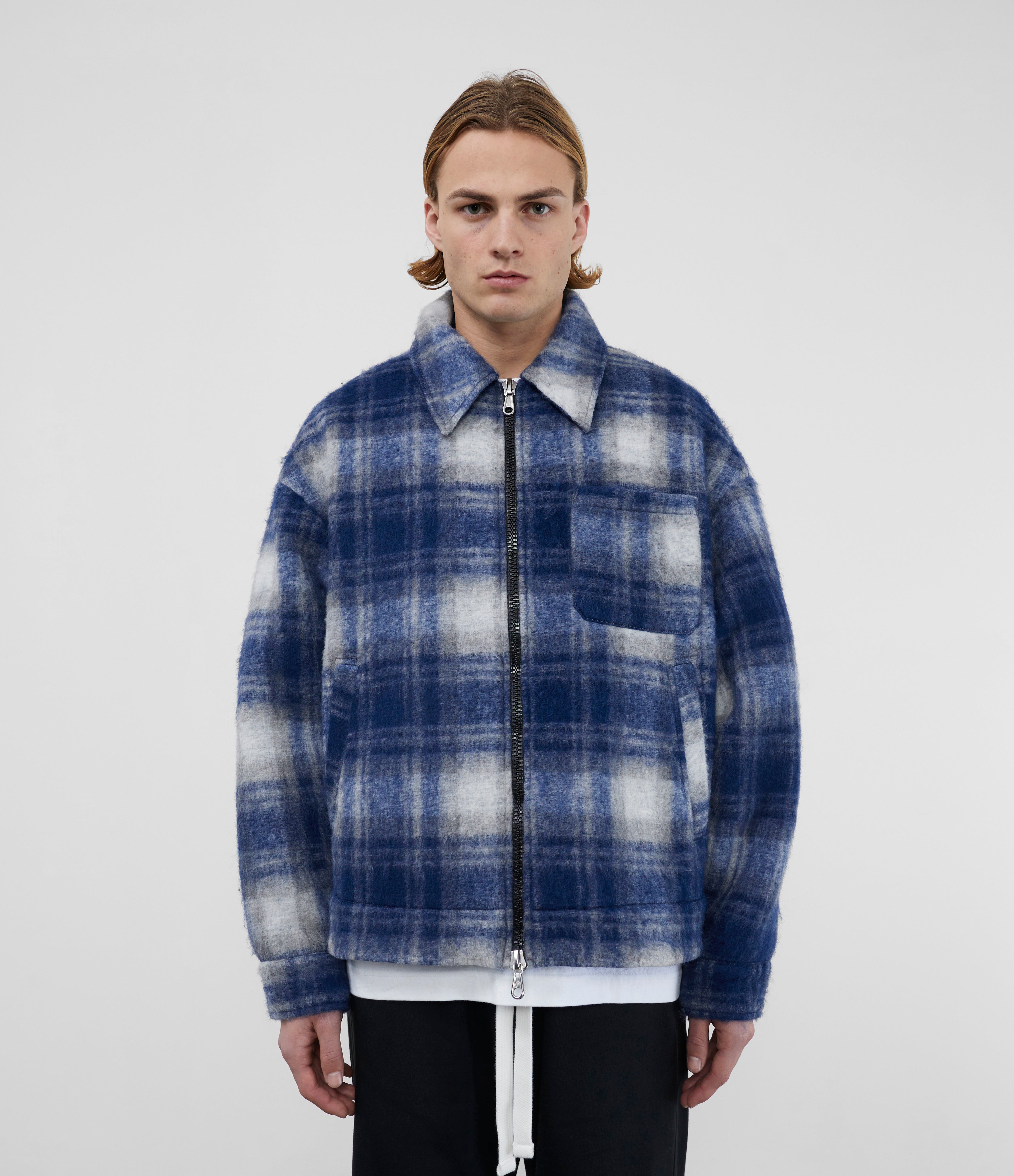 Cole Buxton | Flannel Overshirt| Unisex | Wool | Blue / Grey